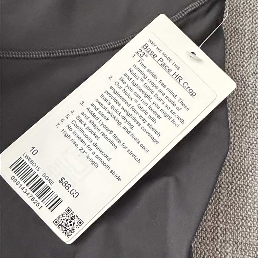 Lululemon Charcoal Gray High-Waist Leggings NWT - Picture 2 of 5
